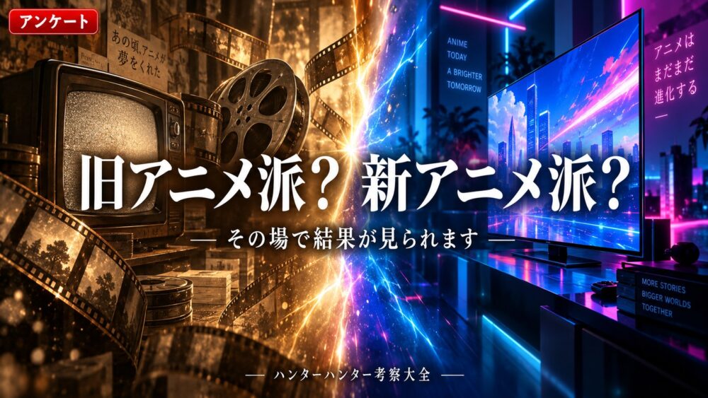 ハンターアンケート 旧アニメ派？新アニメ派？