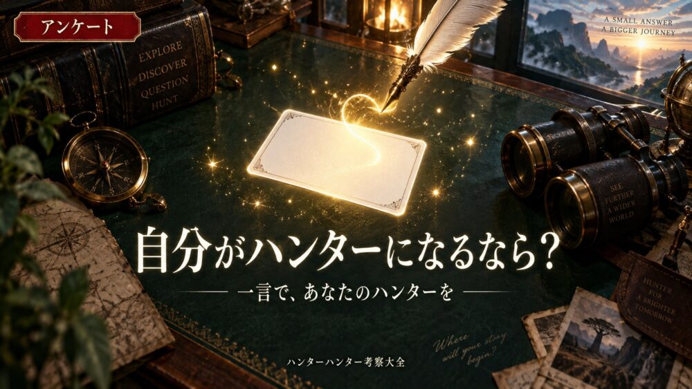 ハンターアンケート 自分がハンターになるなら？
